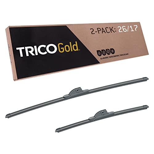 TRICO Gold 26 & 17 Inch Pack of 2 Automotive Replacement Windshield Wiper Blades for My Car (18-2617), Easy DIY Install & Superior Road Visibility