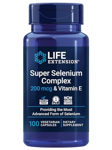 Life Extension Super Selenium Complex with Vitamin E – Cellular Health & Longevity Support – Gluten-Free, Non-GMO, Vegetarian –100 Capsules(Pack of 1)
