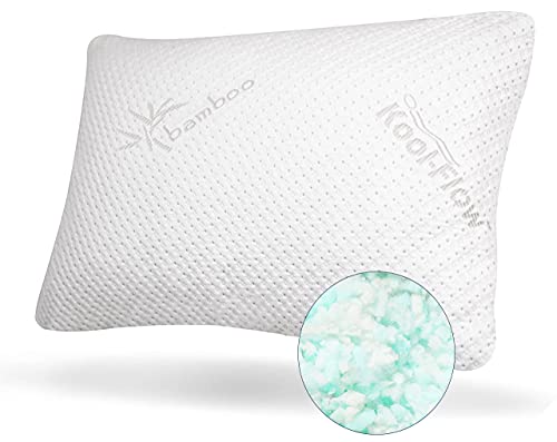 Snuggle-Pedic Ultra-Luxury Shredded Memory Foam Pillow Combination With Kool-Flow Breathable Cooling Pillow Outer Fabric Covering (No Zippers) (Queen (No Zippers))