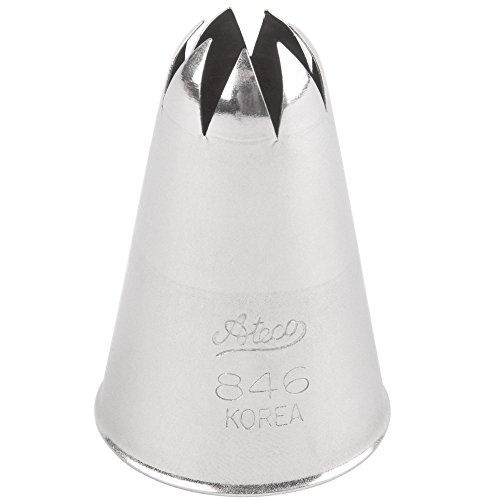 Ateco # 846 - Closed Star Pastry Tip 1/2'' Opening Diameter- Stainless Steel