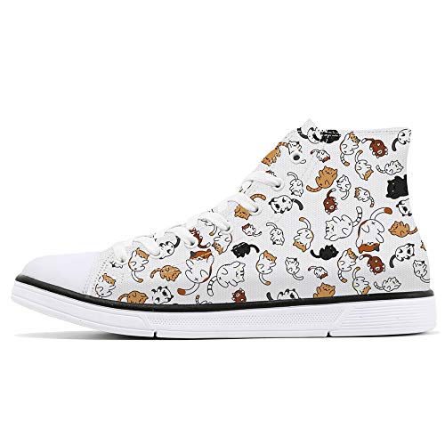 FIRST DANCE Shoes for Women Animal Printed Shoes High Tops Ladies Cute Cat Shoes for Women Spring Shoes Cat Dog Print Shoes for Women US 9