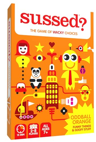 SUSSED The Game of Wacky Choices - Social Card Games for Kids & Adults - Family Party Travel Game - Hilarious & Easy to Play - Oddball Orange Deck