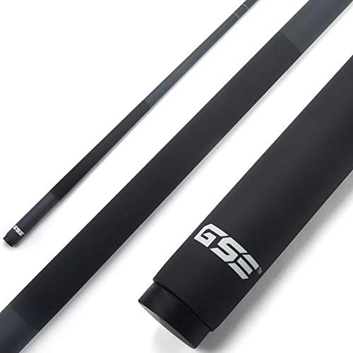 GSE 58' 2-Piece Fiberglass Graphite Composite Billiard Pool Cue Stick for Men/Women, Billiard Cue Stick for House or Commercial/Bar Use (Matte Black, 18oz)