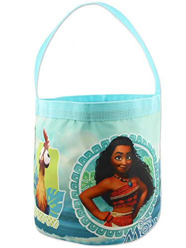Disney Moana Maui Girls Collapsible Nylon Gift Basket Bucket Tote Bag (One Size, Blue)