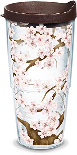 Tervis Tumbler 24 oz with Travel Lid, Cherry Blossom, 1 Count (Pack of 1)