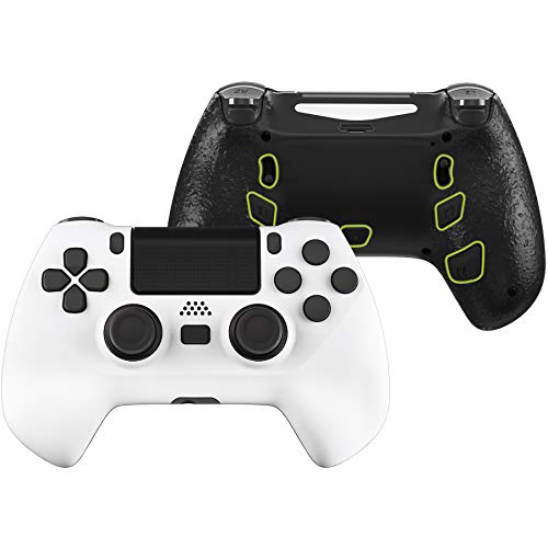 eXtremeRate White Decade Tournament Controller (DTC) Upgrade Kit for PS4 Controller JDM-040/050/055, Upgrade Board & Ergonomic Shell & Back Buttons & Trigger Stops - Controller NOT Included