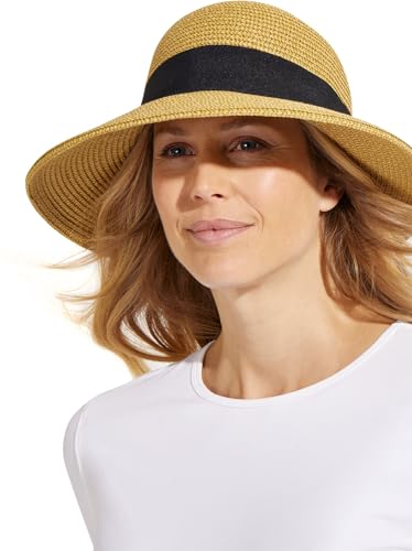 Coolibar UPF 50+ Women's Asymmetrical Clara Sun Hat - Sun Protective (One Size- Natural)
