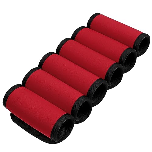 6 Pack Luggage Handle Wrap, Luggage Handle Wraps for Suitcase, Deep Red Luggage Tags, Suitcase Tags identifiers for Travel Accessories