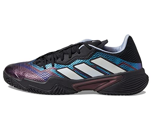 adidas Men's Barricade Tennis Shoe, Black/White/Blue Dawn, 10