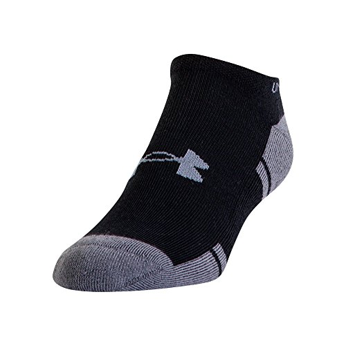 Under Armour Adult Resistor 3.0 No Show Socks, Multipairs , Black/Graphite (6-Pairs) , Large
