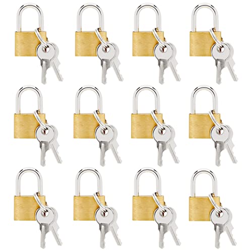 Juvale 12 Pack 1.2-inch Small Luggage Locks with Keys - Mini Padlocks for Locker, Suitcase and Gym