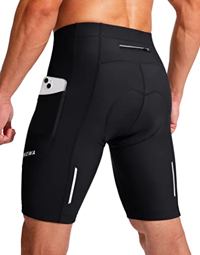 Cycling Shorts for Men 3D Padded Bicycle Bike Underwear Road Biking Biker Mountain Riding Cycle UPF 50+ Shorts Zipper Pockets?Black X-Large