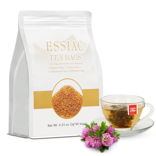 Essiac Tea, 100% Organic Herbal Tea blend, 40 Count Tea Bags, Caffeine-Free