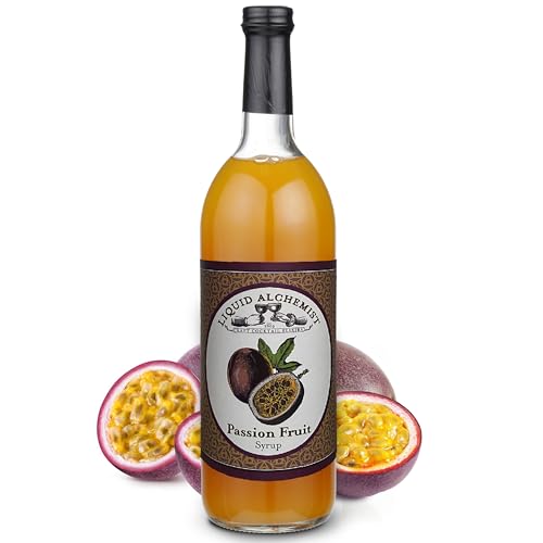 Liquid Alchemist Passion Fruit Syrup for Cocktails - Real Ingredients Make our Passion Fruit Puree for Cocktails the Perfect Margarita Mix - Our Non-GMO Passion Fruit Syrup for Drinks is Vegan (12 oz)