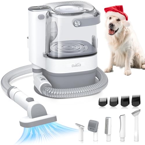 Dog Grooming Vacuum for Shedding, 6 in 1 Dog Grooming Kit with 3.3L Dust Cup, Dog Hair Vacuum with 3 Suction Modes and Low Noise