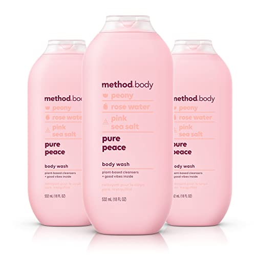 Method Body Wash, Pure Peace, Paraben and Phthalate Free, 18 oz (Pack of 3),Detoxifying