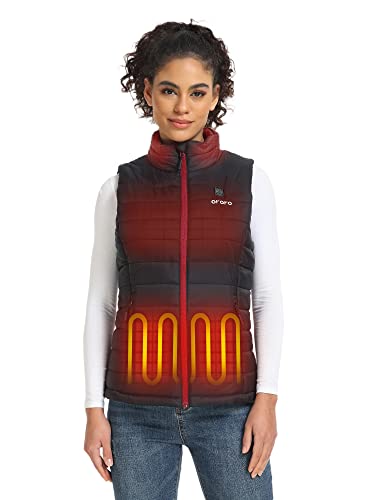 ORORO Women's Lightweight Heated Vest with Battery Pack (Black,XL)