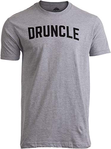 Ann Arbor T-shirt Co. DRUNCLE | Funny Uncle Beer Drinker Drinking Joke Family Humor Funcle Men T-Shirt-(Adult,L) Sport Grey