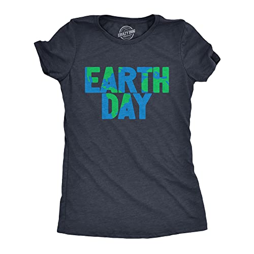 Womens Earth Day T Shirt Cool Green Recycling Nature Lovers Graphic Novelty Tee for Ladies Funny Womens T Shirts Vintage T Shirt for Women Funny Navy - M