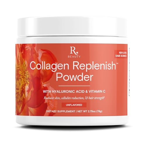 Reserveage Beauty, Collagen Replenish Powder with Hyaluronic Acid & Vitamin C, for Radiant Skin, Cellulite Reduction & Hair Strength, 2.75 Oz, Unflavored