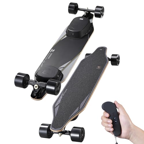 WOWGO Electric Skateboard with 12S2P 216Wh Battery Dual 550W Motors, E Longboard for Beginners Adults Max Load 330 LBS, 90mm Wheels Skateboards with 14.3 Miles Range -2S MAX