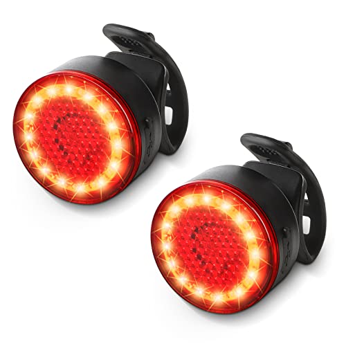 Ascher 2 Pack USB Rechargeable Bike Taillights, LED Rear Bicycle Light, Cycling Safety Red Back Light with 4 Lighting Modes for Adults Kids Men Women Road Mountain