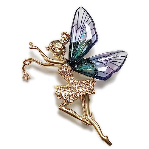 Kovolala new women's brooches, butterfly fairy micro-encrusted zircon brooches, high-end dancer wings clothing pins, angel wings brooches, bee brooches