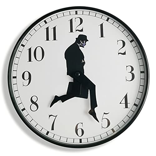 TANKRIN Ministry of Silly Walks Clock, Silly Walk Wall Clock, A Interesting Wall Clock for Bedroom Kitchen Living Room, Novelty Home Decor Gifts (Black)