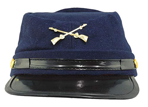 100% Wool Men's Union Civil War Replica Kepi Hat Medium Blue