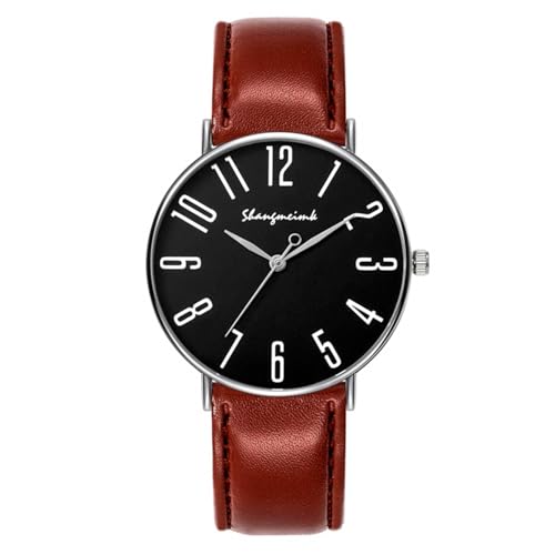 Bokeley Mens Watches Ultra Thin Leather Band Wristwatch Fashion Unisex Retro Vinyl Records Quartz Analog Casual Simple Lightweight relojes para Hombres