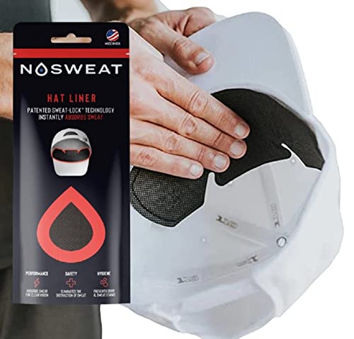 NoSweat Golf Hat Sweat Liner – Prevents Stains & Odor Patented Technology Made in The USA (12) Blk