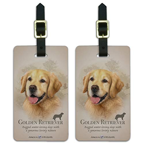 Golden Retriever Dog Breed Luggage ID Tags Suitcase Carry-On Cards - Set of 2