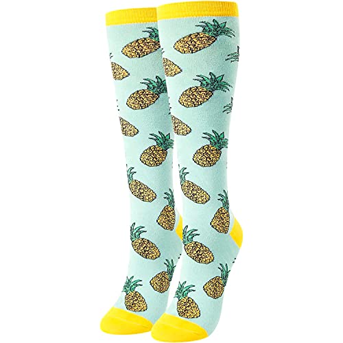 Zmart Funny Pineapple Gifts Hawaiian Gifts IVF Gifts Women Fertility Gifts, Novelty Pineapple Socks Fruit Socks Knee