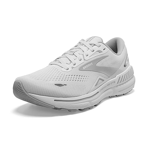 Brooks Women’s Adrenaline GTS 23 Supportive Running Shoe - White/Oyster/Silver - 8 Wide
