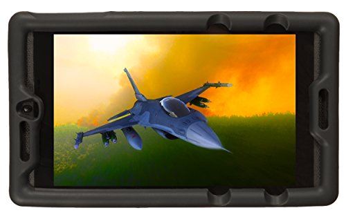 Bobj Rugged Case for NVIDIA Shield Tablet K and K1 - BobjGear Custom Fit - Patented Venting - Sound Amplification - BobjBounces Kid Friendly (Bold Black)