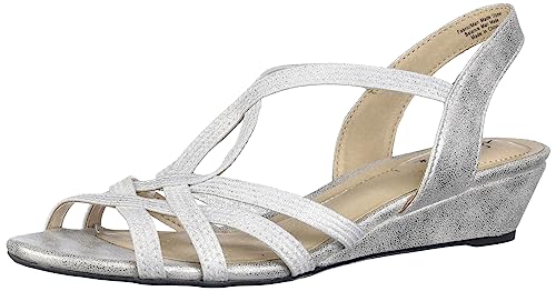 LifeStride Womens Yaya Wedge Sandal Silver 8 W