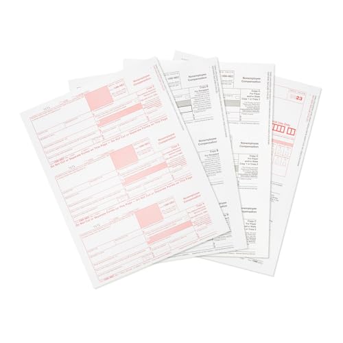 Blue Summit Supplies 1099-NEC 4-Part Tax Form Kit, 2023, Use with QuickBooks and Accounting Software, 25 Pack, Software and Envelopes NOT Included