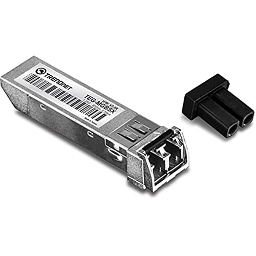 TRENDnet SFP Multi-Mode LC Module, Up to 550m (1804 Ft), Mini-GBIC, Hot Pluggable, IEEE 802.3z Gigabit Ethernet, Supports Up to 1.25 Gbps, Lifetime Protection, Silver, TEG-MGBSX