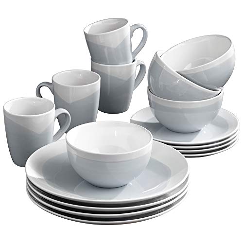 American Atelier Dinnerware Set (Blue/Gray), 10.5x10.5'