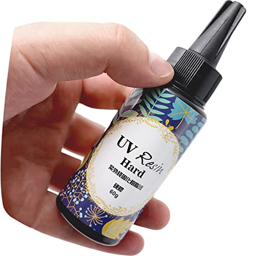 Epoxy UV Resin Clear Hard,ONGHSD UV Jewelry Resin Glue Sunlight Ultraviolet Curing Resin Crystal Liquid for DIY/Kids Craft Jewelry Making Supplies Mold Not Included (60g/2.12oz)