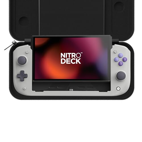 CRKD Nitro Deck Limited Edition with Carry Case - Professional Handheld Deck with Zero Stick Drift for Nintendo Switch and Switch OLED (Classic Grey - Nostalgia Collection)…