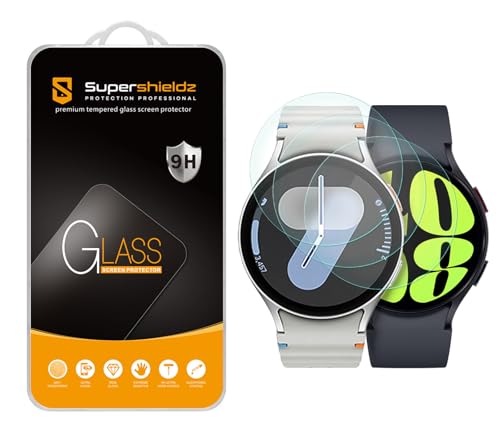 Supershieldz (3 Pack) Designed for Samsung Galaxy Watch 7 (44mm) / Watch 6 (44mm) / Watch 5 (44mm) / Watch 4 (44mm) Tempered Glass Screen Protector, Anti Scratch, Bubble Free