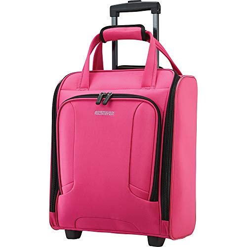 American Tourister 4 Kix Expandable Softside Luggage with Spinner Wheels, Pink, Underseater