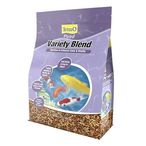 TetraPond Variety Blend, Pond Fish Food, for Goldfish and Koi Yellow 2.25 Pound (Pack of 1)