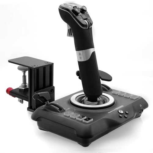 HUYE Steel Clamp-on Flight Stick Desk Mount Bracket Designed for Turtle Beach VelocityOne Flightstick & Logitech G Extreme 3D Pro Joystick, Adjustable Desk Mount Holder (Flight Stick Not Included)