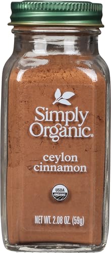 Simply Organic Ceylon Ground Cinnamon, 2.08 Ounce, Non-GMO Organic Cinnamon Powder
