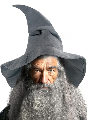 HOMELEX Gray Wizard Hat for Adult and Teens - Men Halloween Sorcerer Costume Hats Accessory