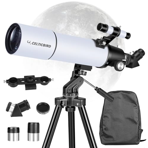 Celticbird Telescope for Adults High Powered, 80x600mm Travel Telescopes for Adults Astronomy, Beginners,Kids with AZ Mount, Backpack, Moon Filter, Phone Adapter