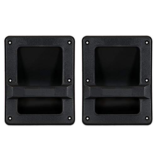 MIYAKO Speaker Cabinet Plastic Bar Handles Black Recessed Heavy Duty 8.3' X 6.5' (1 Pair - 2 pcs)