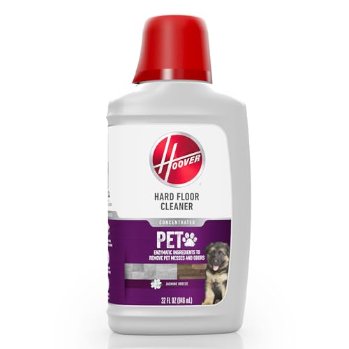 Hoover Pet Hard Floor Cleaner, Concentrated Pet Cleaning Solution for Hard Floor Machines, 32 fl oz Formula, White, AH31429